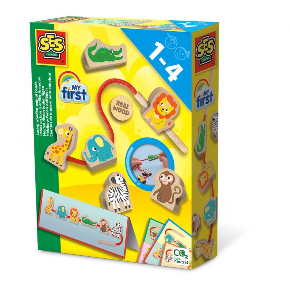 Set insirat animale lemn Ses creative, 1-4 ani