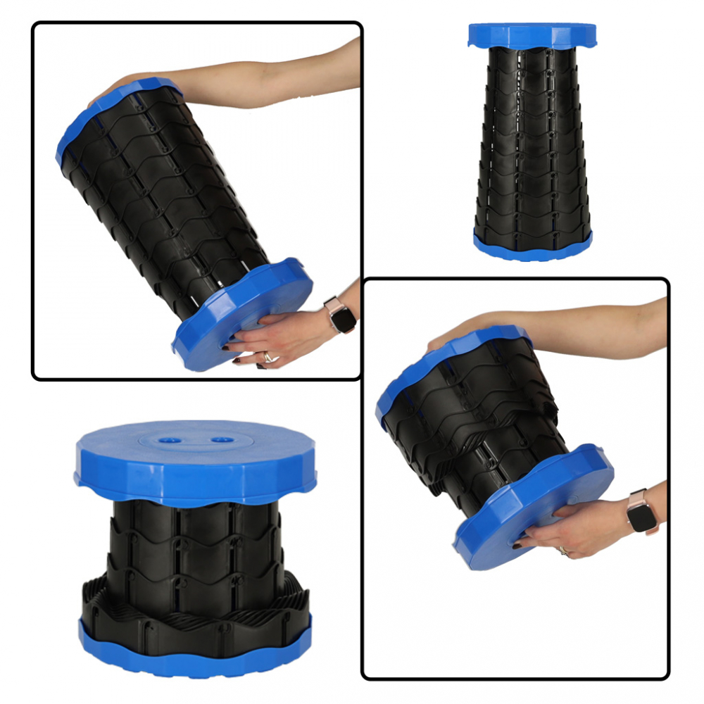 Scaun telescopic pliabil 24 cm Blue - Ikonka - imagine 7