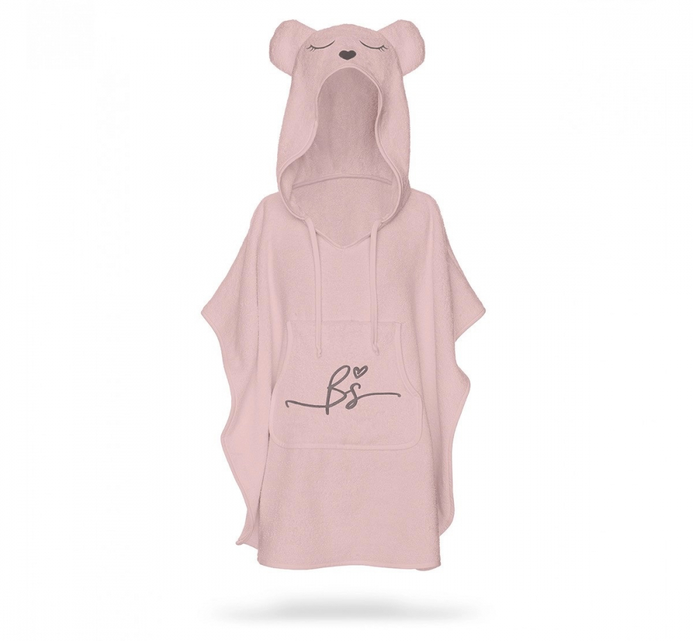 Prosop Poncho BabySteps Bambus cu Glugă | Sepia Rose - imagine 3