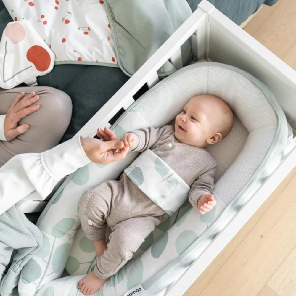 Doomoo Baby Nest Cocoon Bumbac Organic Aqua Green - imagine 2