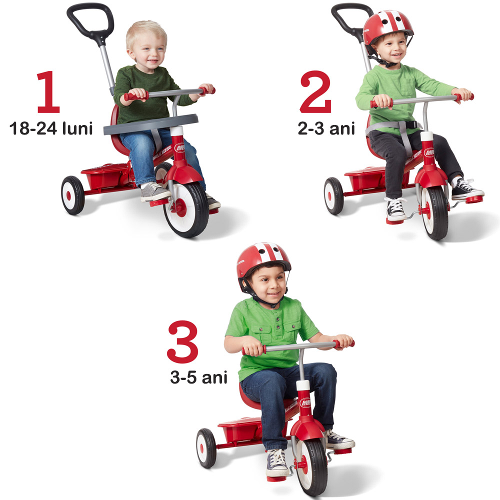 Tricicleta 3 în 1 Radio Flyer Roșie - imagine 4