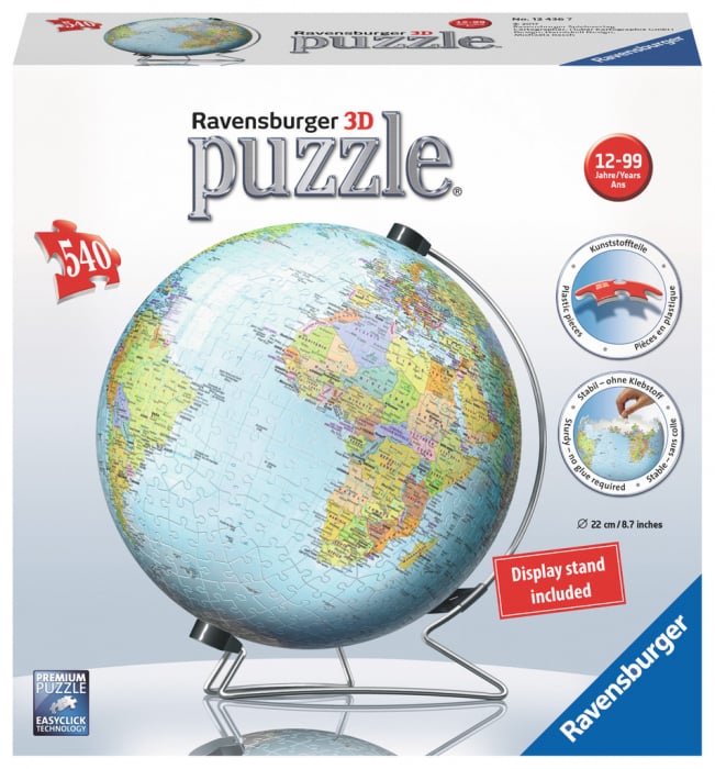 Puzzle 3D Glob Pământ 540 Piese Ravensburger