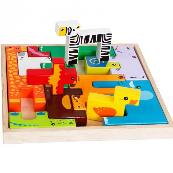 Joc Tetris Lemn cu Animale | Montessori | Krista
