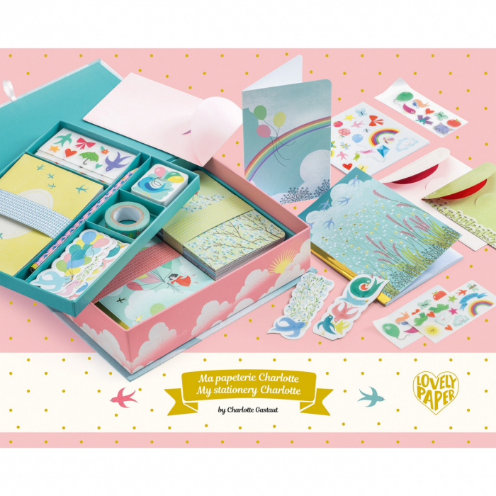 Set Papetarie Djeco Charlotte, Ilustrații Pastel