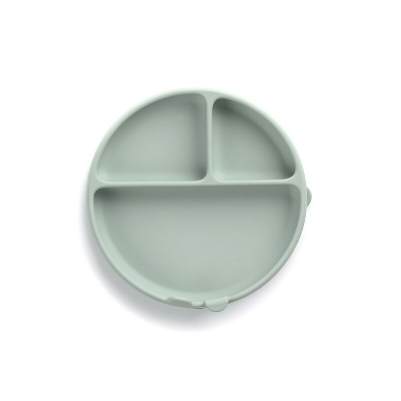 Farfurie BLW Jane cu Ventuză, Silicon BPA Free Mint
