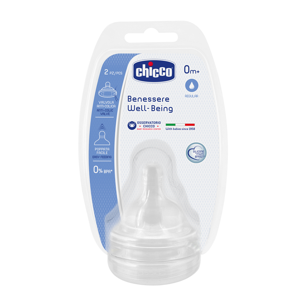 Tetine Chicco Silicon Anticolici, 2 Bucăți