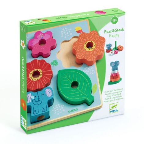 Puzzle stivuire Djeco lemn 18m+