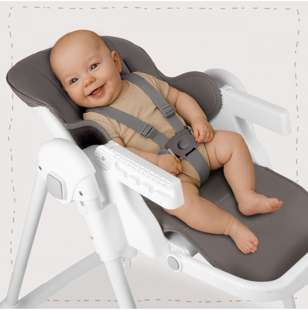 Scaun de masa 2in1 Malplay Deli Grey, pliabil cu roti - imagine 2