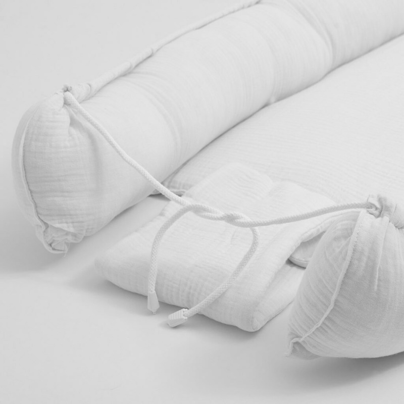Cosulet Bebelus New Baby Muselina, 80x50 cm, Alb - imagine 2
