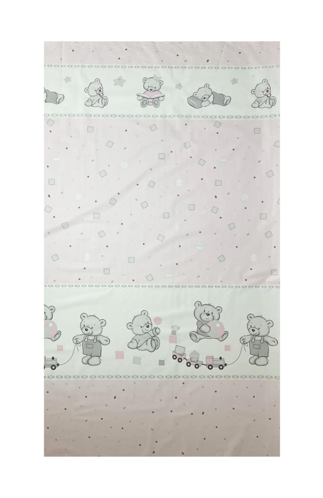Cearceaf Bumbac BebeRoyal Roz 120x60cm - imagine 2