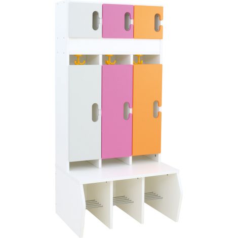 Set Vestiar Chameleon 3 Alb, 3 Uși - Moje Bambino