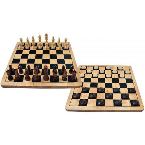 Joc Sah și Dame Noris Deluxe - Set Lemn - imagine 3