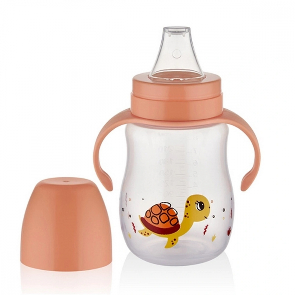 Cana BabyJem Tranzitie 250ml Turtle Portocaliu - imagine 3