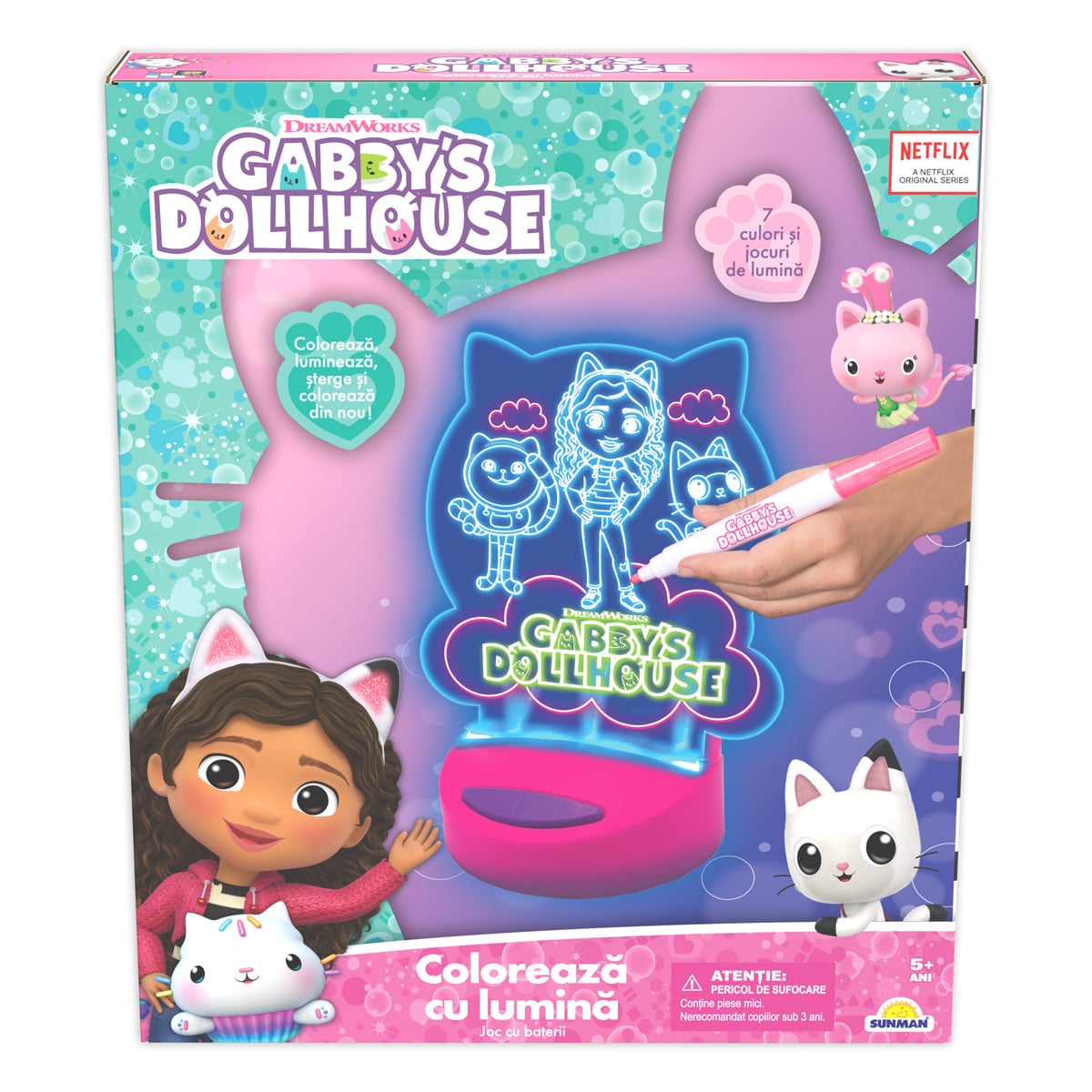 Gabby's Dollhouse Paint N Lite - Tabla de colorat cu lumina