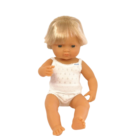 Miniland Papusa Bebelus Baiat 38 cm, Articulata