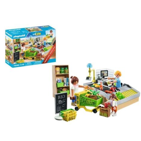 Jucărie Playmobil Supermarket cu Produse Bio