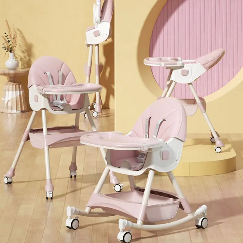 Scaun de masa Little Mom 3 in 1 Funny Pink - imagine 6