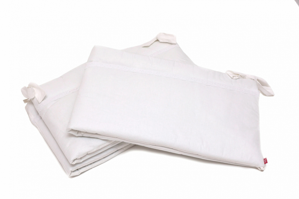 Set protecții patut KidsDecor alb, bumbac, 60x120 cm - imagine 5