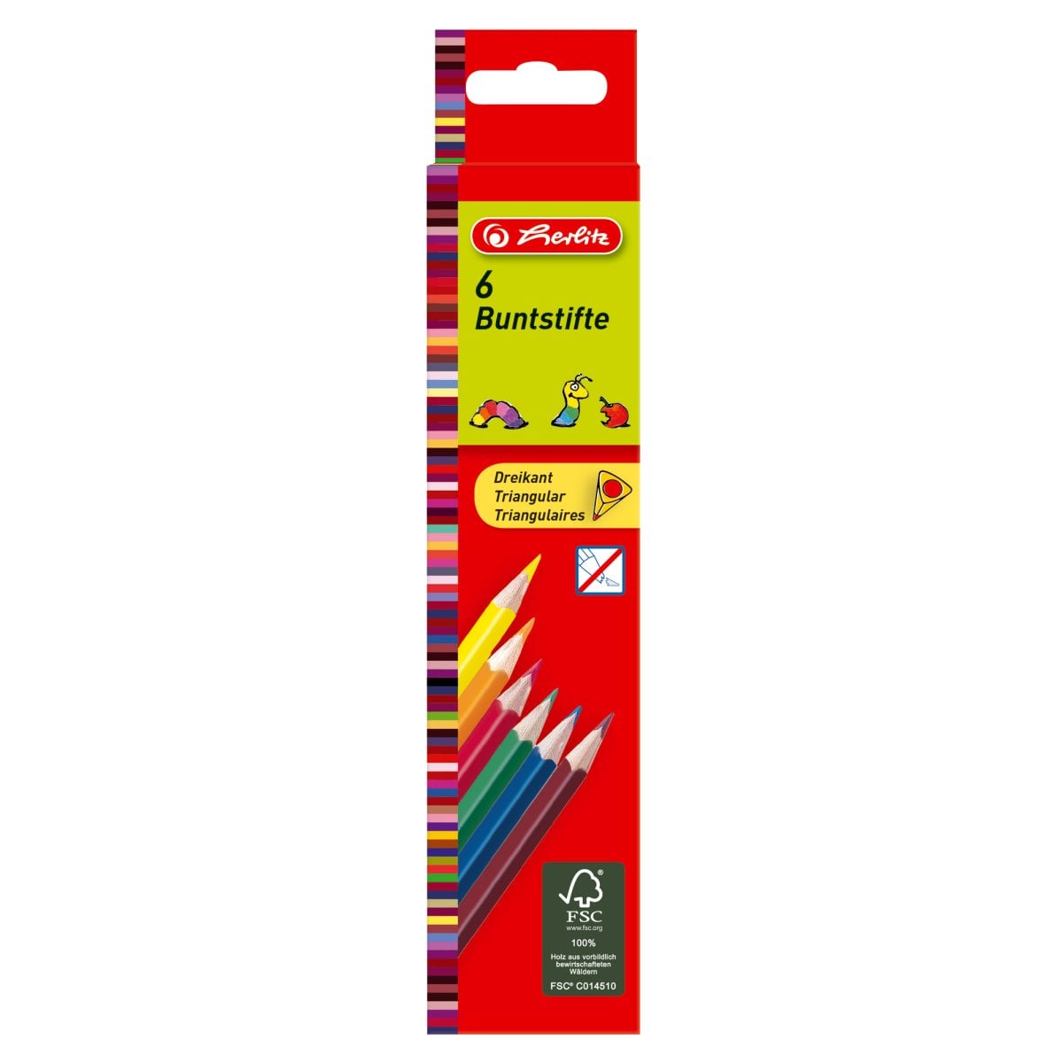 Set Creioane Triunghiulare Herlitz, 6 Culori, Ergonomice