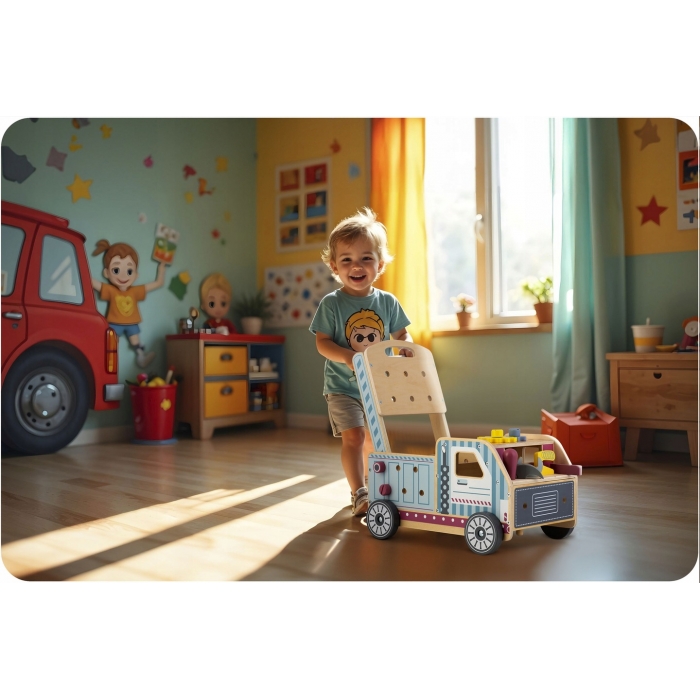 Antepremergator Ricokids Tool Truck din Lemn - imagine 3