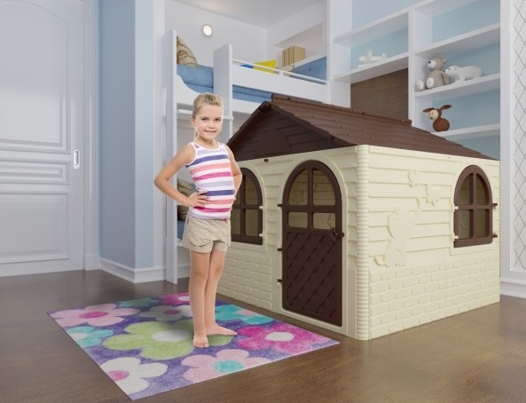 Căsuță joacă Mykids BeigeBrown, Interior/Exterior - imagine 2
