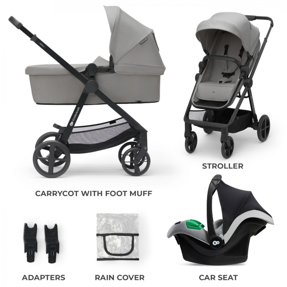 Kinderkraft Newly 3 în 1 Light Grey - imagine 4