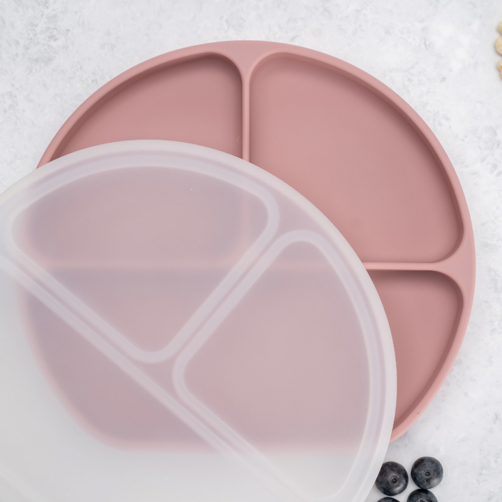 Farfurie Silicon AppeKids Old Rose cu Ventuză - imagine 5