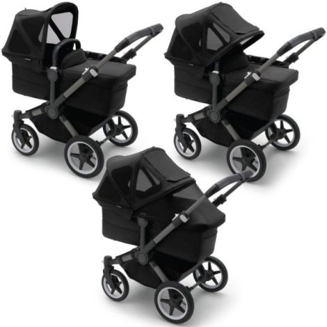 Capotina Bugaboo Donkey Midnight Black cu plasa insecte - imagine 2