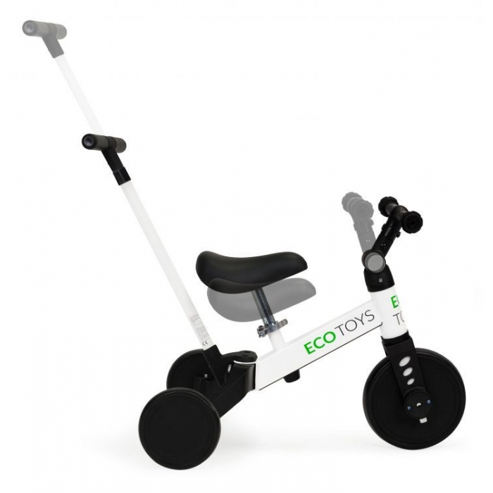 Tricicleta Ecotoys 2-in-1, Alb, Transformabilă - imagine 6