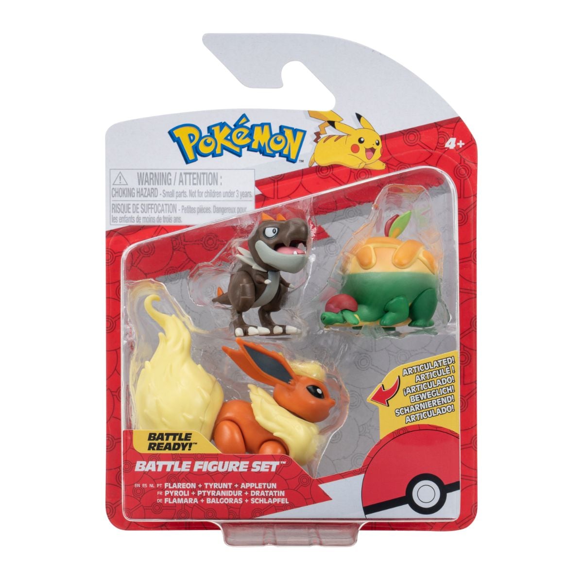 Set 3 Figurine Pokemon: Appletun, Tyrunt, Flareon