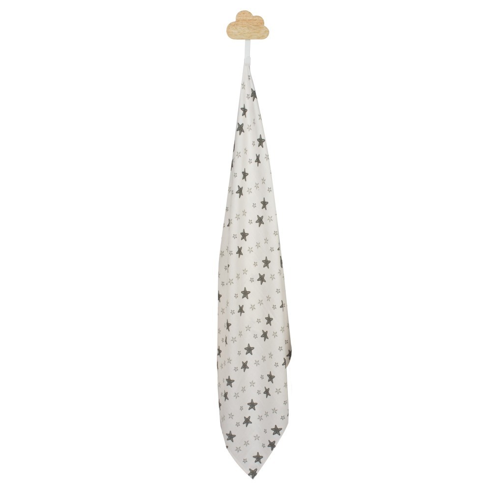 Set 2 Museline Sevibebe Bumbac Organic Grey Stars