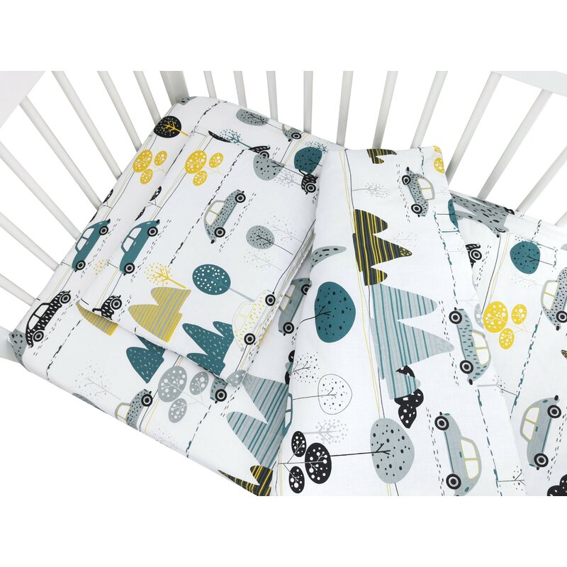 Set Lenjerie Patut MimiNu 5 Piese, 120x60 cm, Bumbac