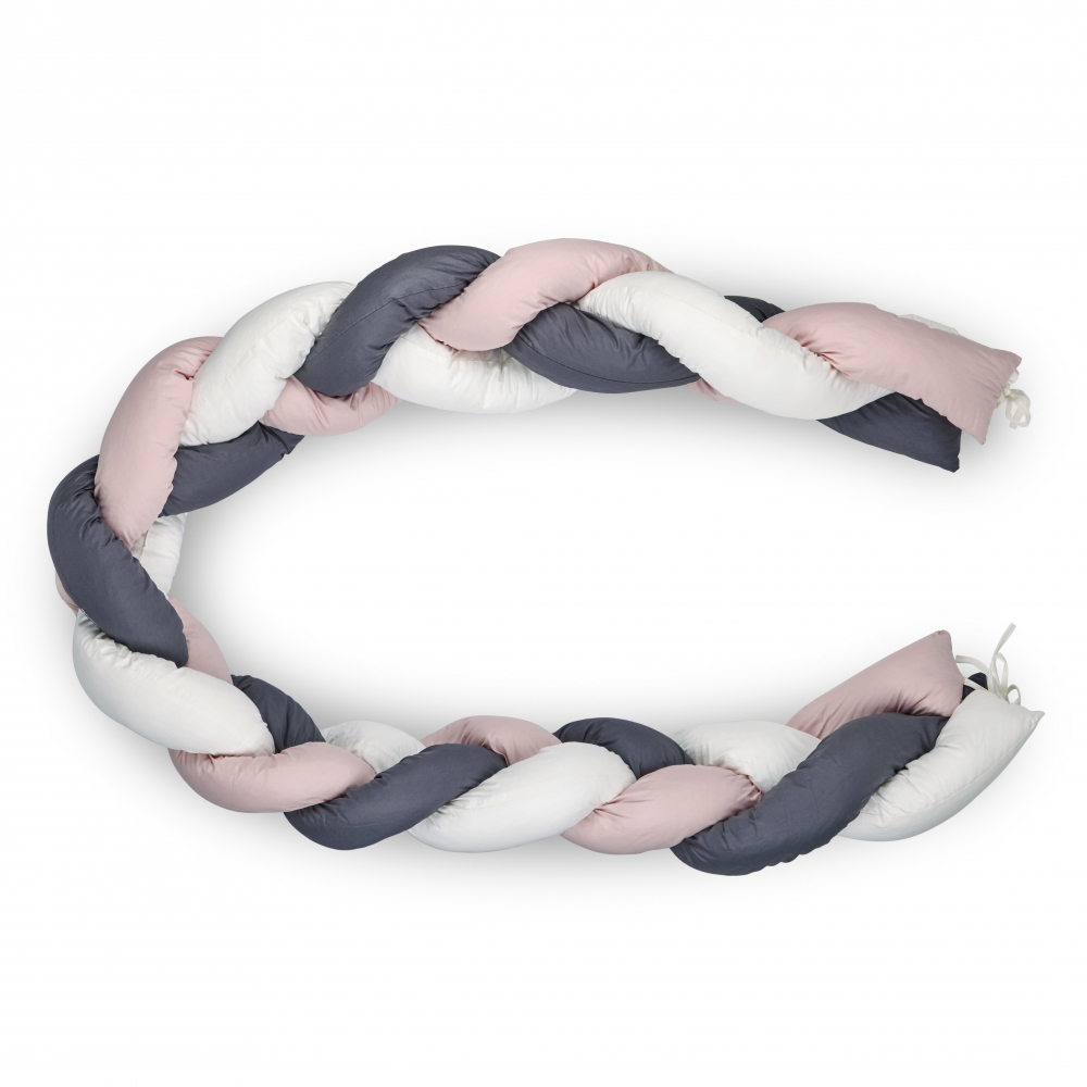 Protectie laterala BabyJem Pink impletit - imagine 2