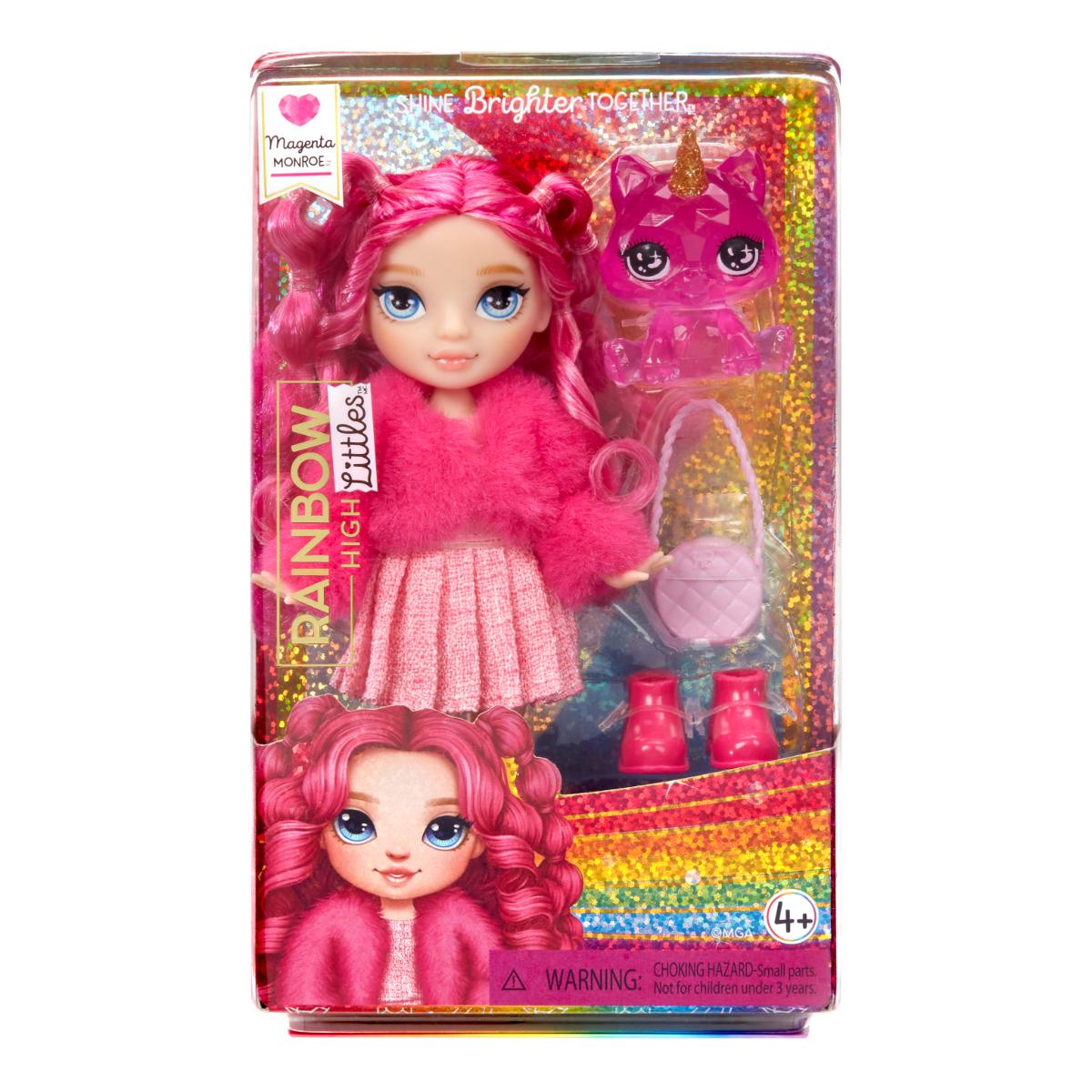 Papusa Rainbow High Littles Magenta Monroe cu Piso