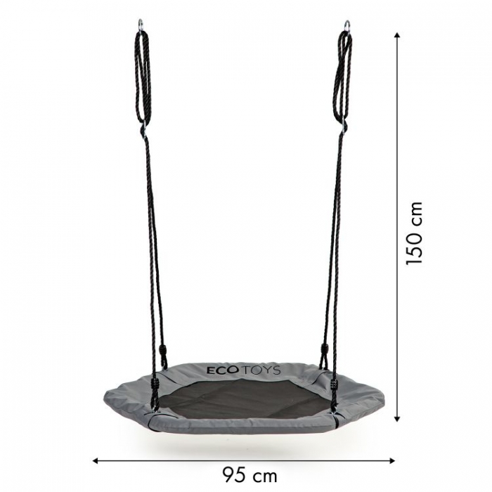 Leagan Ecotoys MIR6023 gri, siguranta maxima pentru copii - imagine 5