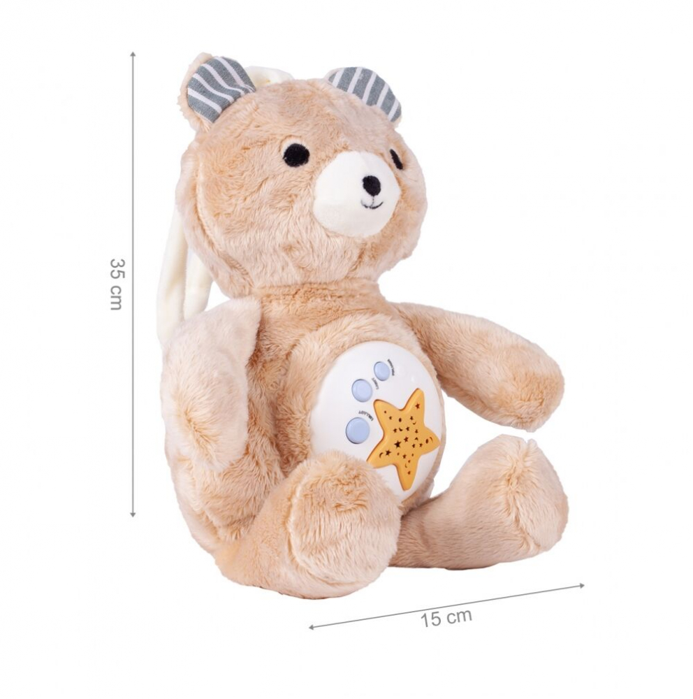 Malplay Urs Teddy cu Proiector Stele Muzical - imagine 6