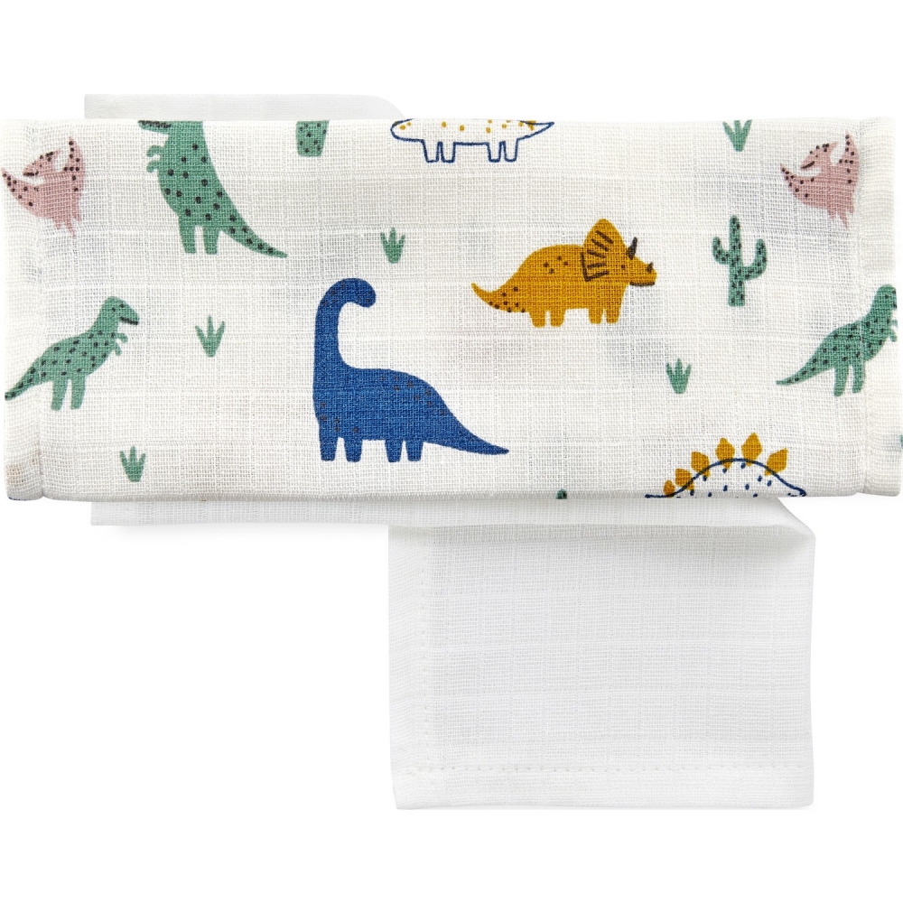 Set 4 Prosoape Muselina BabyJem Dino 25x29cm - imagine 2