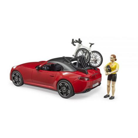 Bruder Masina Roadster cu Bicicleta si Ciclist - imagine 6