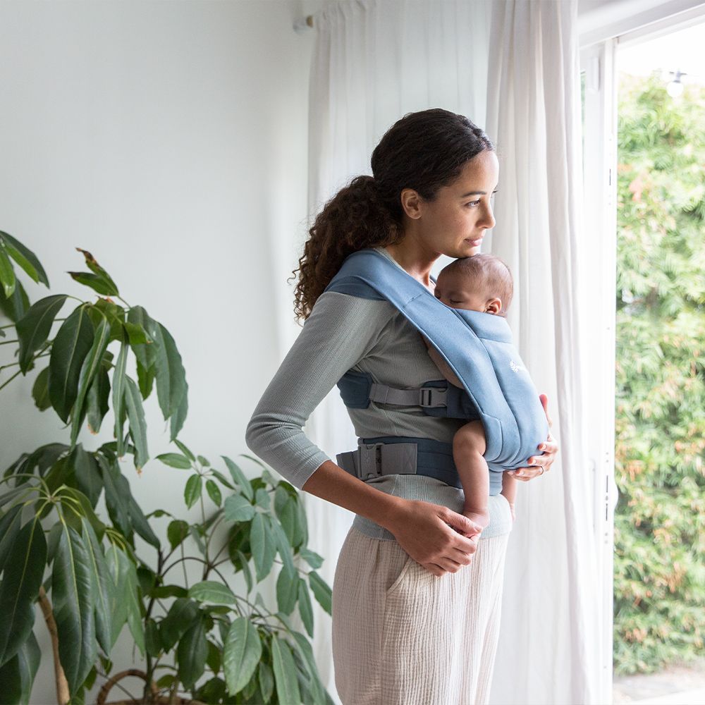 Marsupiu Ergobaby Embrace Oxford Blue, 0-12 luni - imagine 3