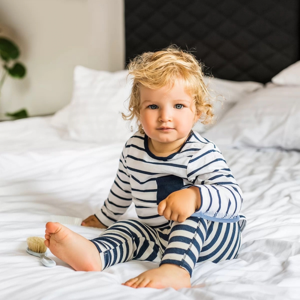 Set perie și pieptene BabyOno, păr moale, bleu
