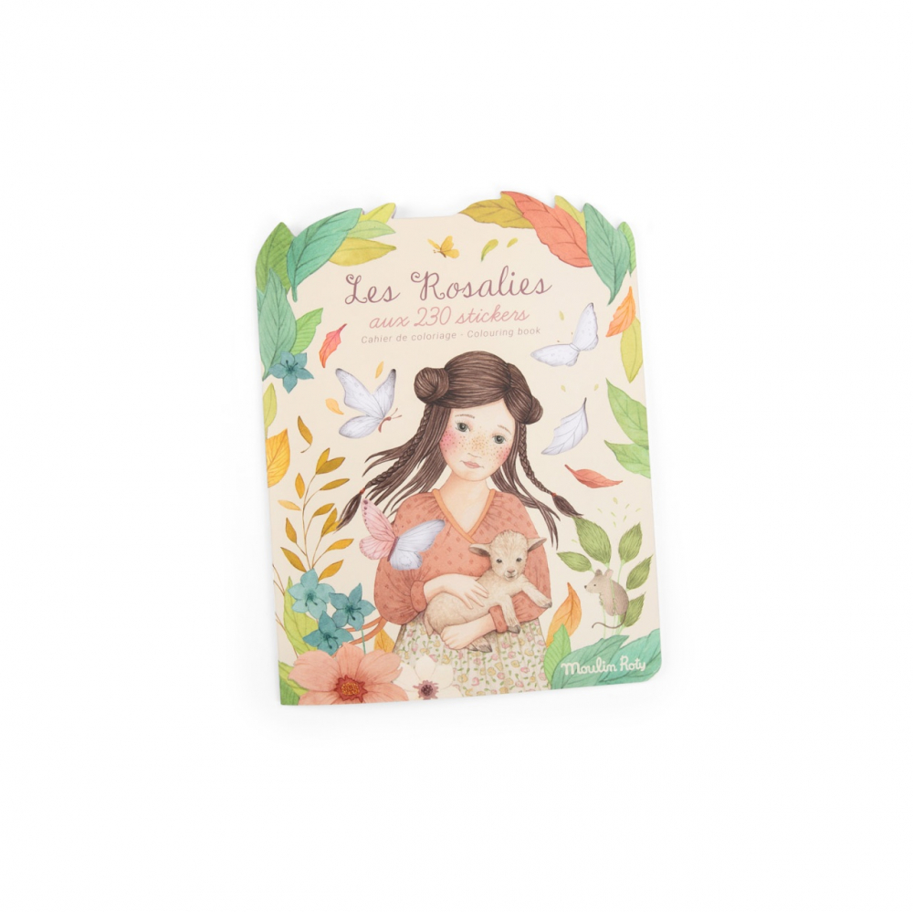Carte Colorat cu Abtibilduri Les Rosalies - Moulin Roty