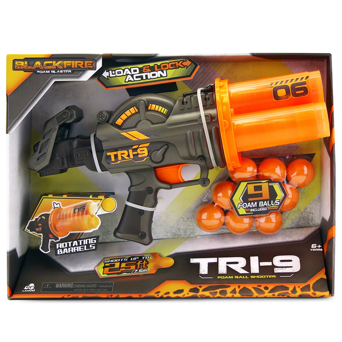 Lansator Tri-9 Blackfire, 9 bile burete, Lanard Toys
