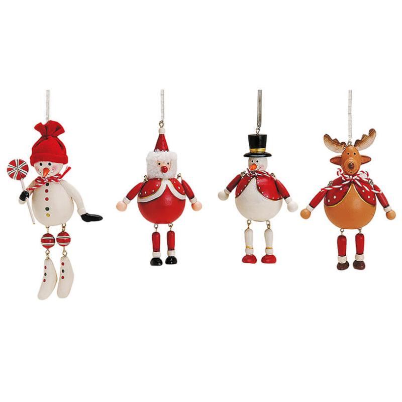Set 4 Ornamente Brad Lemn cu Arc - Decorațiuni Magice - imagine 4