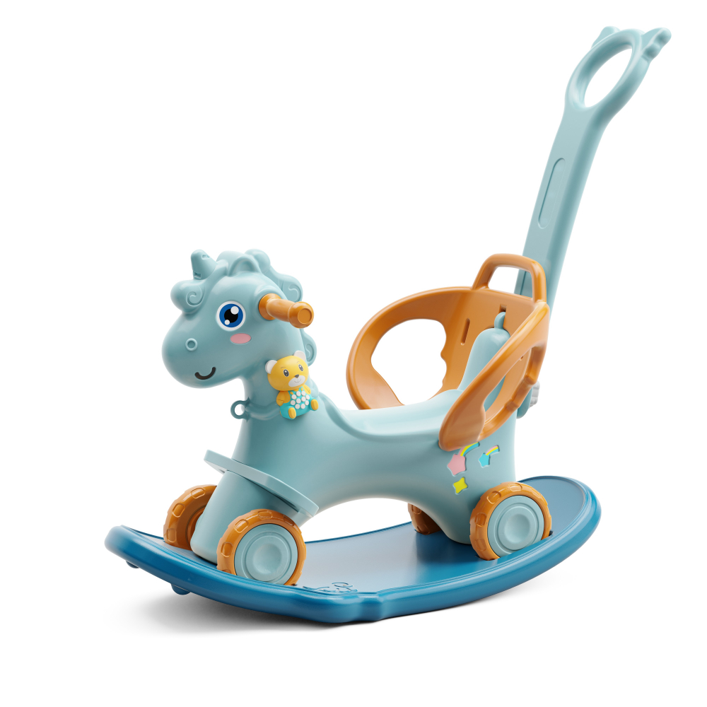 Balansoar 3 in 1 Nichiduta Unicorn Albastru cu Mânere - imagine 8