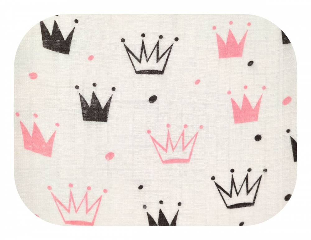 Scutec Muselina Egakids 70x80 cm Crown Black Pink - imagine 2