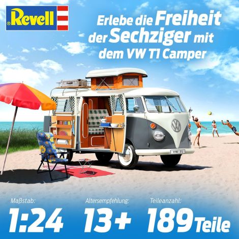 Revell VW T1 Camper Van 1:24 - Macheta de Colecție - imagine 2