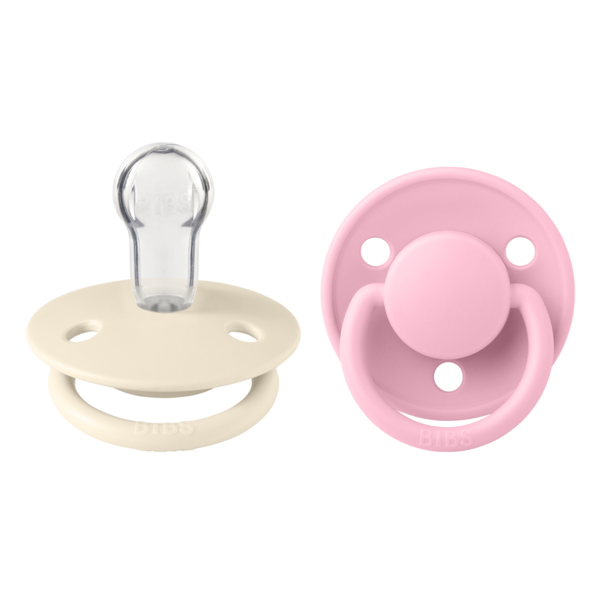 Set 2 Suzete Bibs Lux Silicon Ivory/Baby Pink - imagine 3