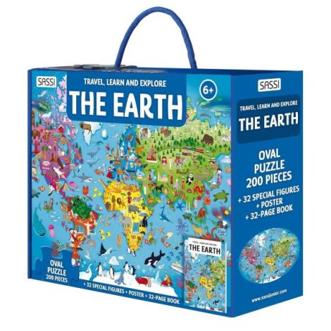 Puzzle Planeta Pamant 200 piese Sassi Educativ - imagine 3