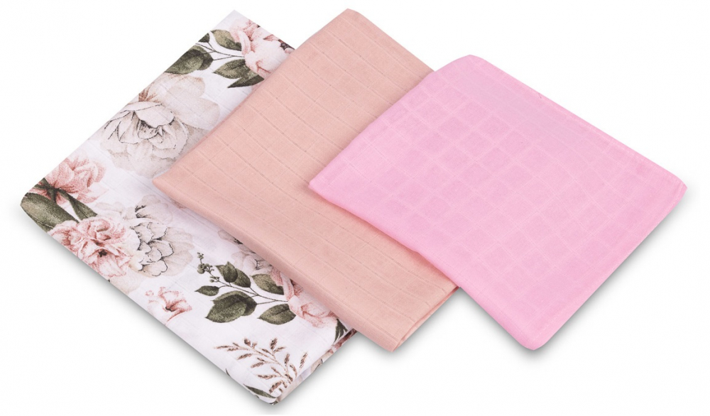 Set 3 piese muselina Sensillo Trio Pink - imagine 5