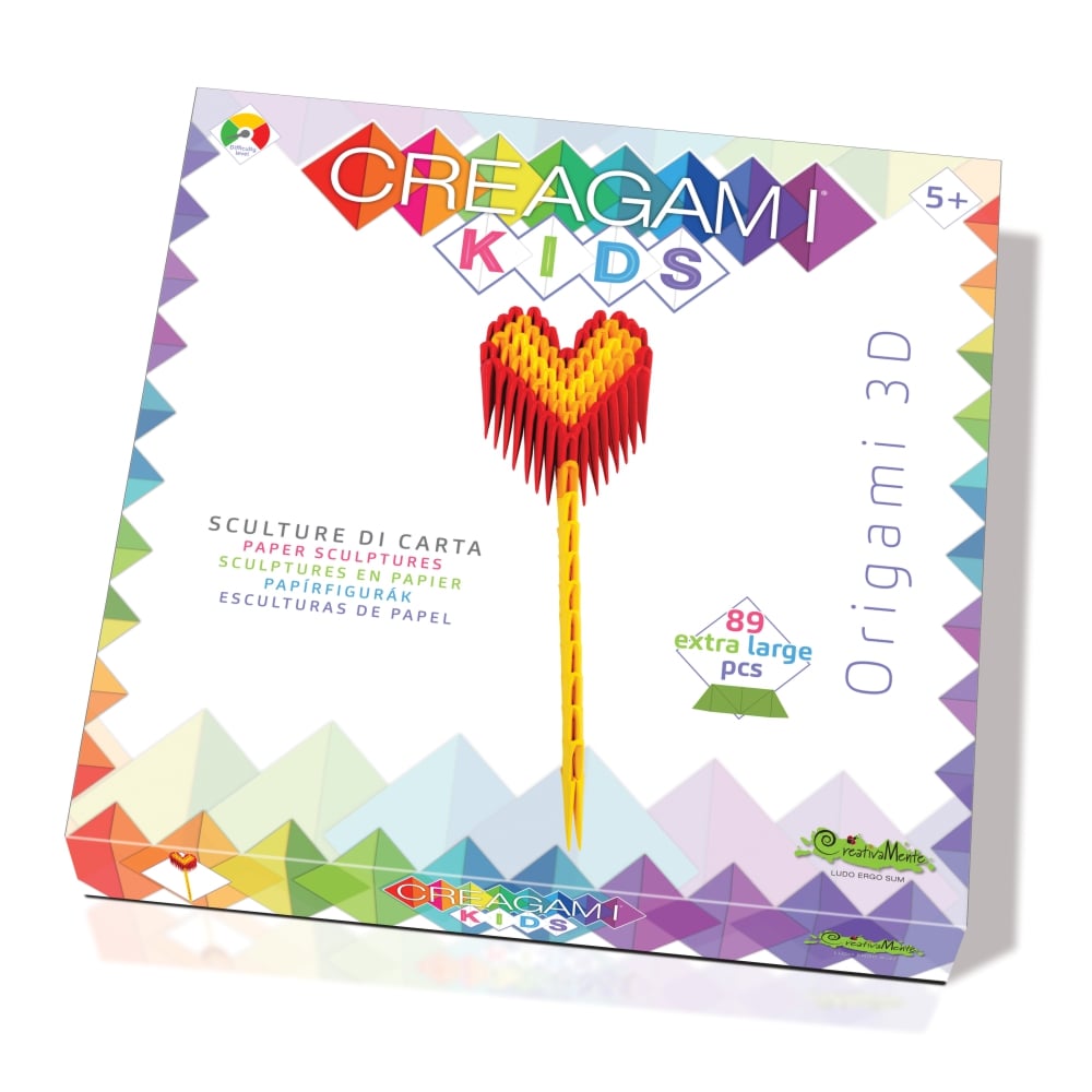 Joc 3D Inima Origami Creagami Kids, 89 Piese